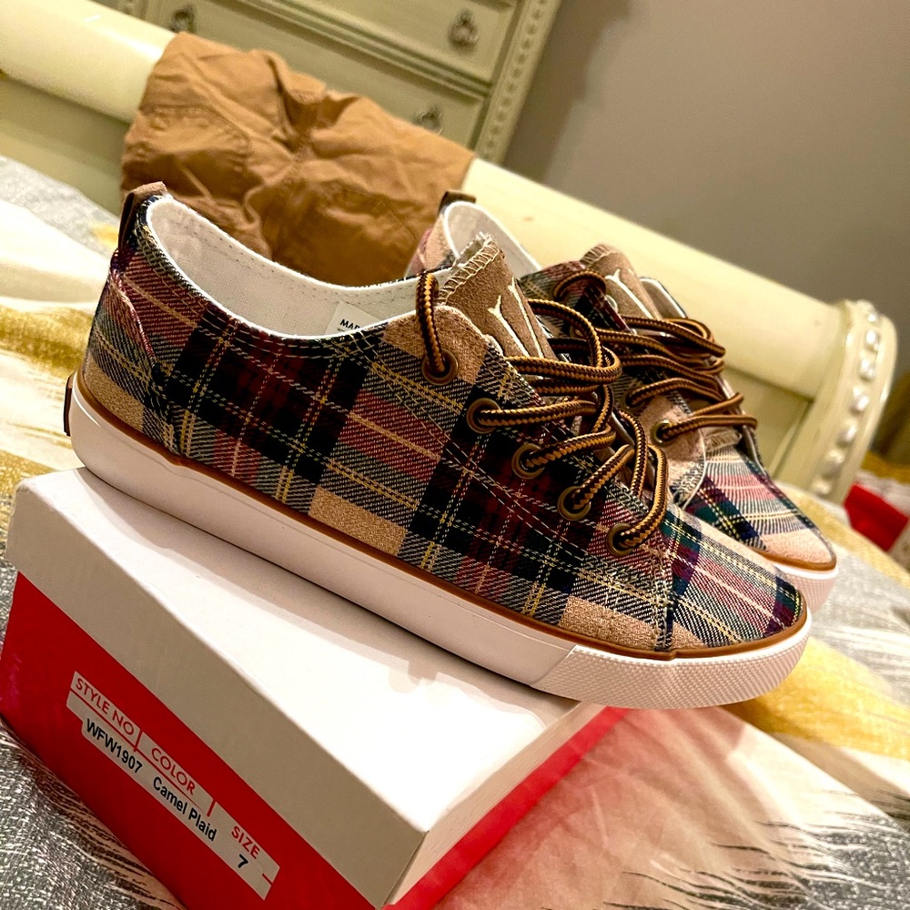 Plaid Monogram Sneakers
